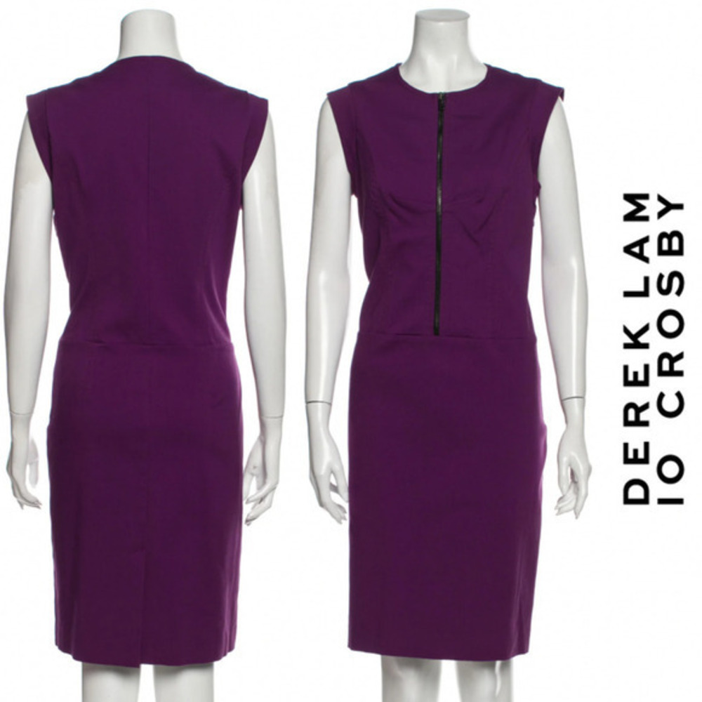 DEREK LAM Crew Neck Knee-Length Dress, Medium‎